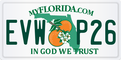 FL license plate EVWP26