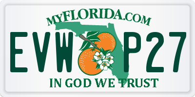FL license plate EVWP27