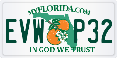 FL license plate EVWP32