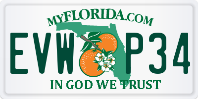 FL license plate EVWP34