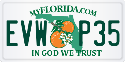 FL license plate EVWP35