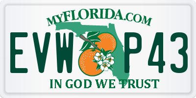 FL license plate EVWP43