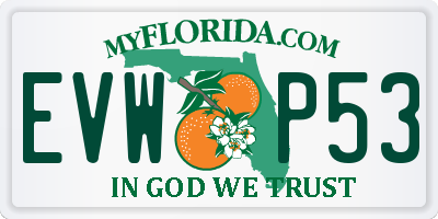 FL license plate EVWP53