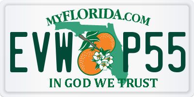 FL license plate EVWP55