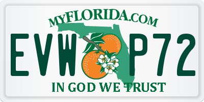 FL license plate EVWP72