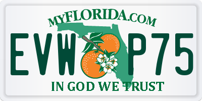 FL license plate EVWP75