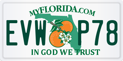 FL license plate EVWP78