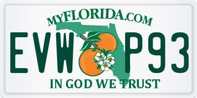 FL license plate EVWP93