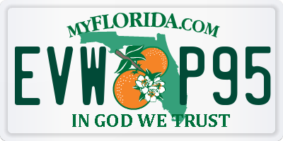 FL license plate EVWP95