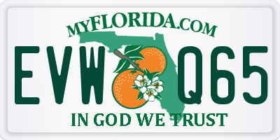 FL license plate EVWQ65