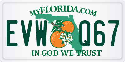 FL license plate EVWQ67