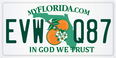 FL license plate EVWQ87