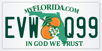 FL license plate EVWQ99