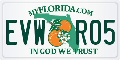 FL license plate EVWR05
