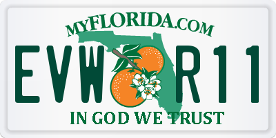FL license plate EVWR11