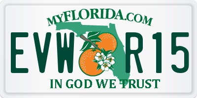 FL license plate EVWR15