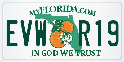 FL license plate EVWR19