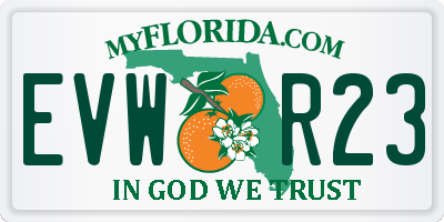 FL license plate EVWR23