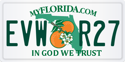 FL license plate EVWR27