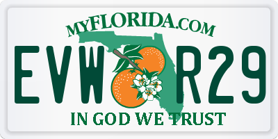 FL license plate EVWR29