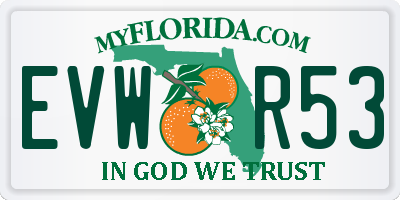 FL license plate EVWR53