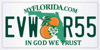 FL license plate EVWR55