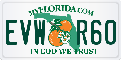 FL license plate EVWR60