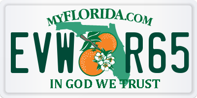 FL license plate EVWR65