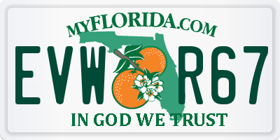 FL license plate EVWR67