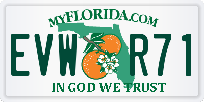 FL license plate EVWR71