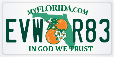 FL license plate EVWR83