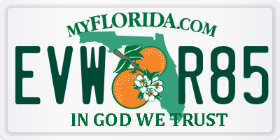 FL license plate EVWR85