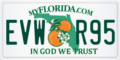 FL license plate EVWR95