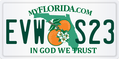FL license plate EVWS23