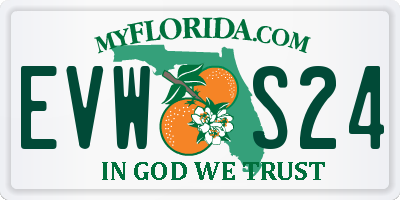 FL license plate EVWS24