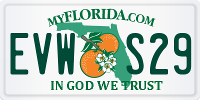FL license plate EVWS29