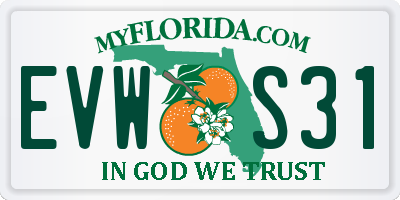 FL license plate EVWS31