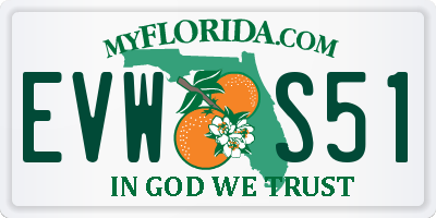 FL license plate EVWS51