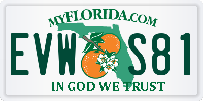 FL license plate EVWS81