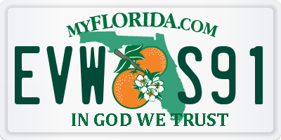 FL license plate EVWS91