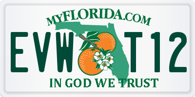 FL license plate EVWT12