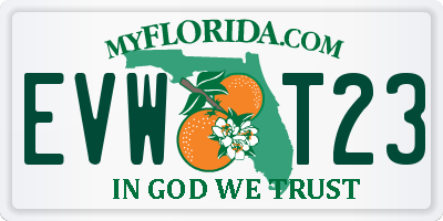 FL license plate EVWT23