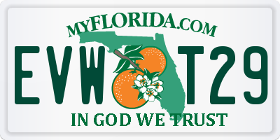 FL license plate EVWT29