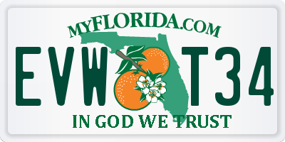FL license plate EVWT34