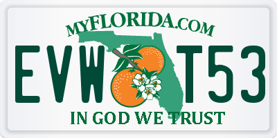 FL license plate EVWT53