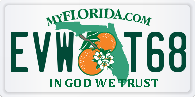 FL license plate EVWT68