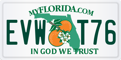 FL license plate EVWT76