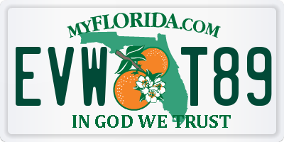 FL license plate EVWT89