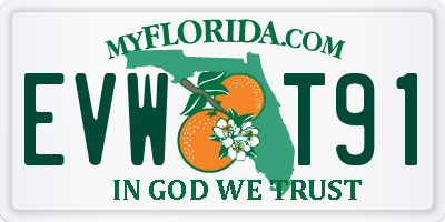 FL license plate EVWT91