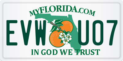FL license plate EVWU07
